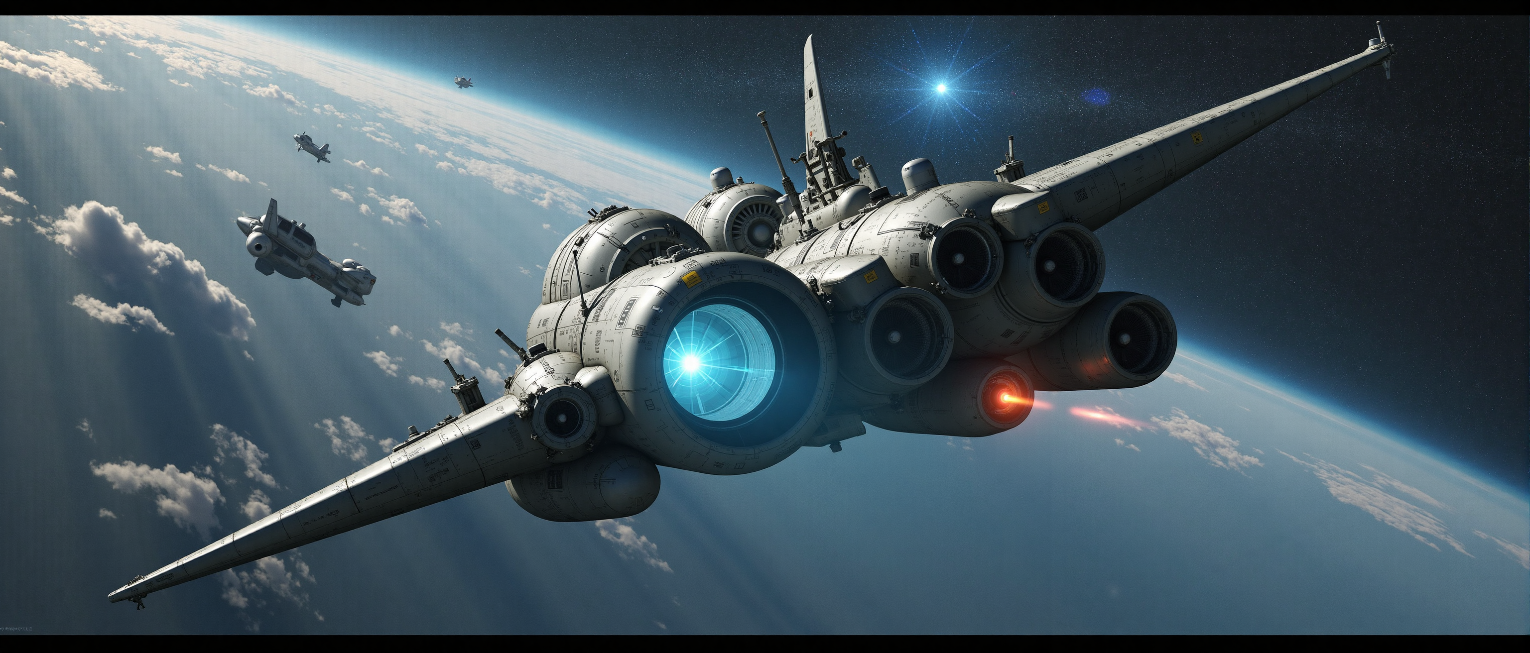 Aerospace photographs

The unmanned spacecraft glided silently through the inky void of space, its angular hull bathed in the pale blue glow of Earth hanging in the distance.